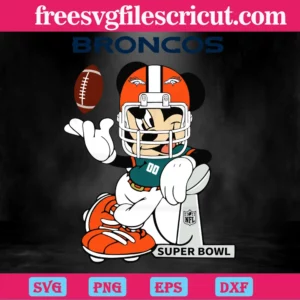 Mickey Mouse Denver Broncos, Svg Png Dxf Eps Designs Download Invert