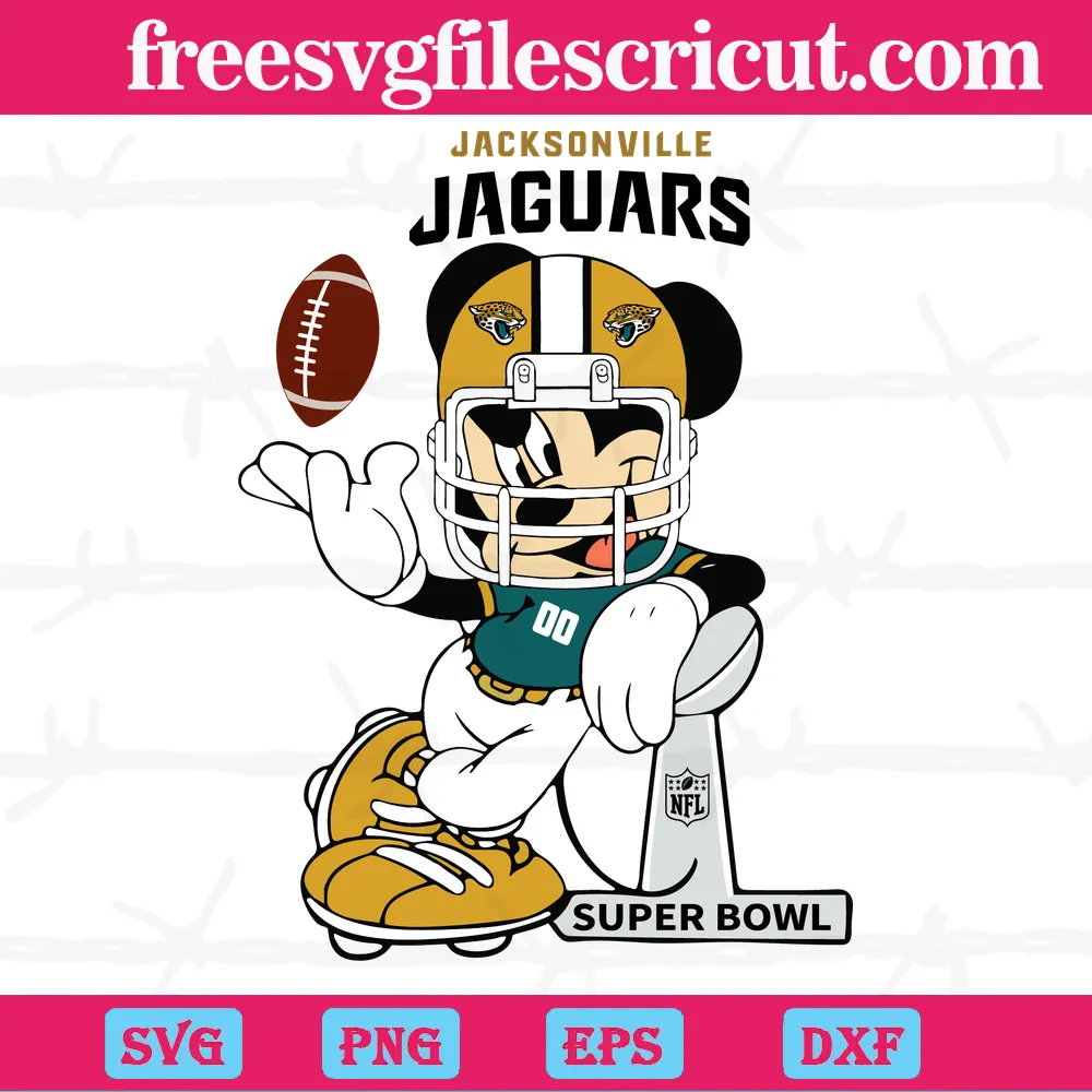 Mickey Mouse Jacksonville Jaguars, Laser Cut Svg Files - free svg files for  cricut