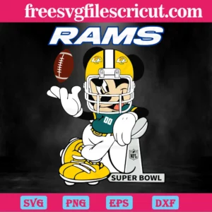Mickey Mouse Los Angeles Rams, Layered Svg Files