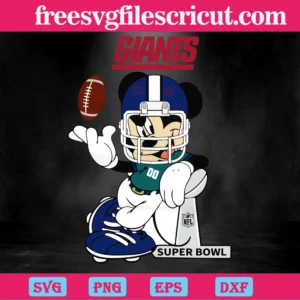 Mickey Mouse New York Giants, Vector Files Invert
