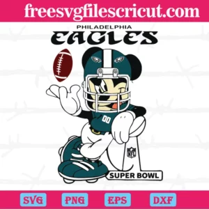Mickey Mouse Philadelphia Eagles Nfl, Svg Png Dxf Eps Cricut Silhouette