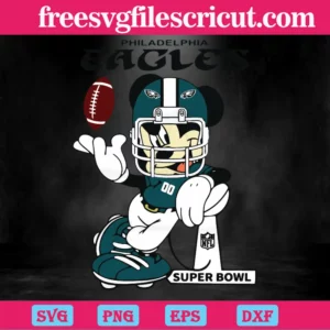 Mickey Mouse Philadelphia Eagles Nfl, Svg Png Dxf Eps Cricut Silhouette Invert
