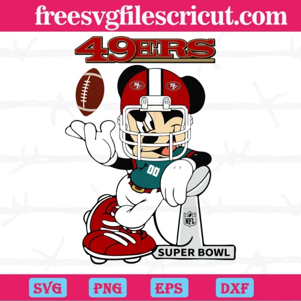 Mickey Mouse San Francisco 49Ers, Svg Files
