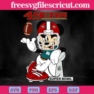 Mickey Mouse San Francisco 49Ers, Svg Files Invert