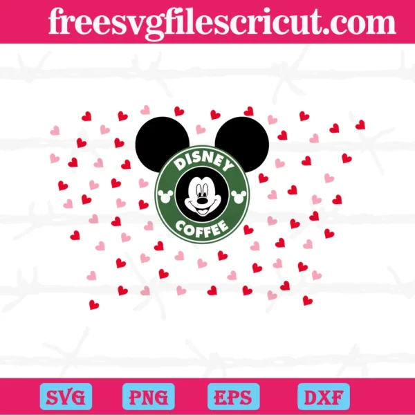 Mickey Starbucks Wrap, Cutting File Svg