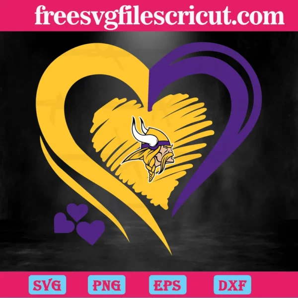 Minnesota Vikings Heart Logo, Graphic Design Invert