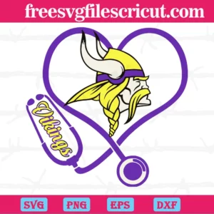 Minnesota Vikings Heart Stethoscope, Scalable Vector Graphics Invert