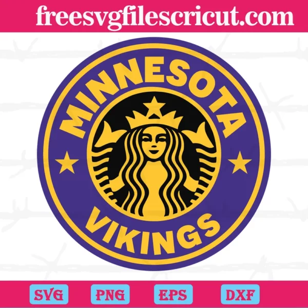 Minnesota Vikings Starbucks Logo, Laser Cut Svg Files