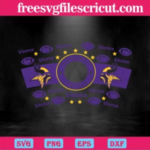 Minnesota Vikings Starbucks Wrap, Svg Png Dxf Eps Cricut Files Invert