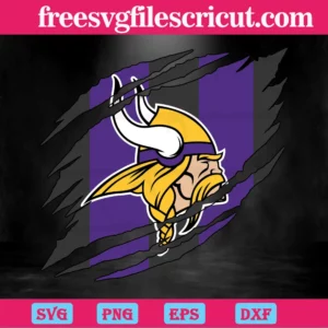 Minnesota Vikings Torn Nfl, Premium Svg Files Invert