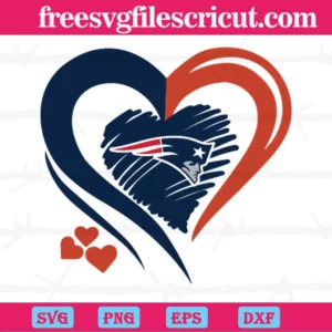 New England Patriots Heart Logo, Laser Cut Svg Files