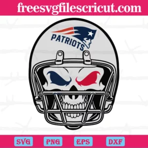 New England Patriots Skull Helmet, Svg Png Dxf Eps Digital Download