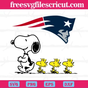 New England Patriots Snoopy Woodstock, Svg Png Dxf Eps Cricut