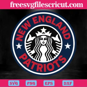 New England Patriots Starbucks Logo, Svg Png Dxf Eps Designs Download Invert