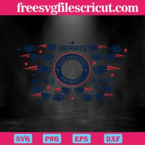 New England Patriots Starbucks Wrap, Svg Png Dxf Eps Digital Files Invert