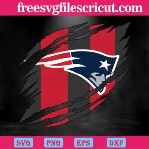 New England Patriots Torn Nfl, Svg Png Dxf Eps Cricut Files Invert