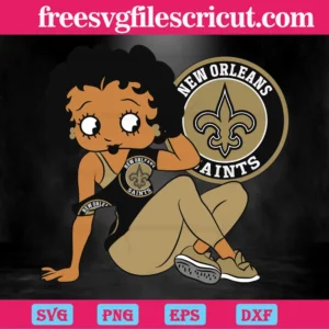 New Orleans Saints Betty Boop, Premium Svg Files Invert