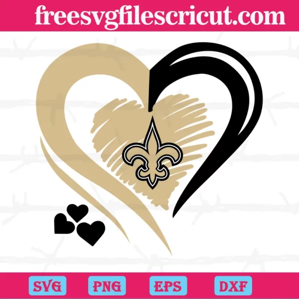 New Orleans Saints Heart Logo, High-Quality Svg Files