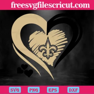 New Orleans Saints Heart Logo, High-Quality Svg Files Invert