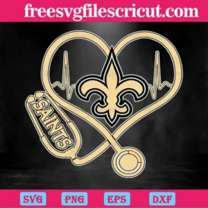 New Orleans Saints Heart Stethoscope, Svg Designs