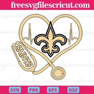 New Orleans Saints Heart Stethoscope, Svg Designs Invert