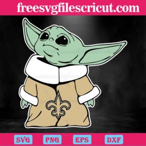 New Orleans Saints Nfl Baby Yoda, Svg Png Dxf Eps Cricut Silhouette