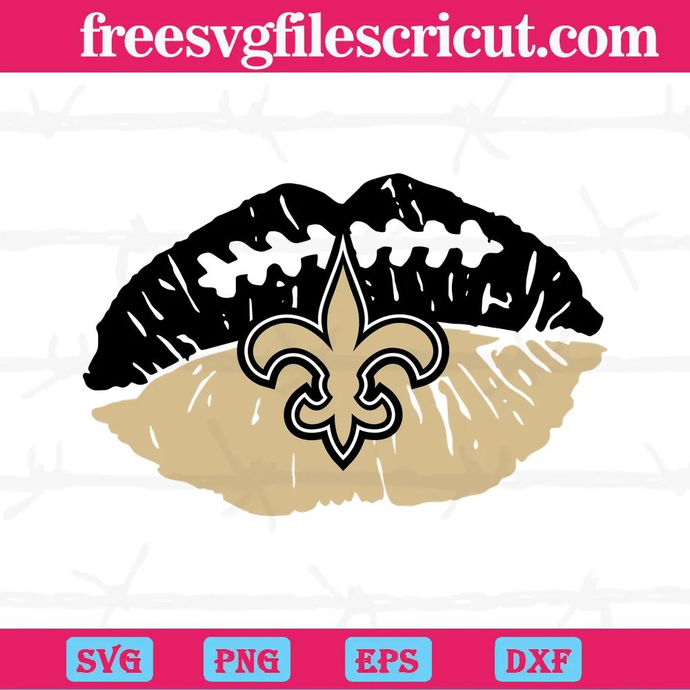 New Orleans Saints Nfl Lips, Svg Png Dxf Eps - free svg files for cricut