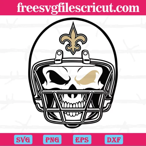 New Orleans Saints Skull Helmet, Cuttable Svg Files