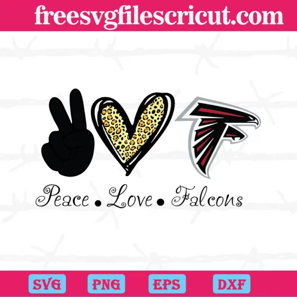Peace Love Atlanta Falcons,Svg Png Dxf Eps Cricut Files