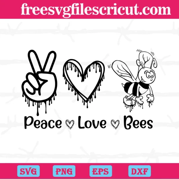 Peace Love Bee Svg Cut File