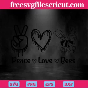 Peace Love Bee Svg Cut File Invert
