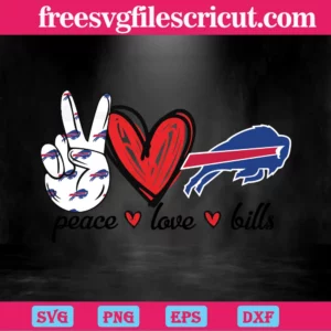 Peace Love Bills, Layered Svg Files Invert