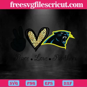 Peace Love Carolina Panthers, Svg Designs Invert