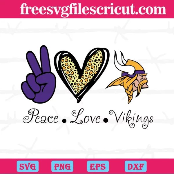 Peace Love Minnesota Vikings, Svg Files
