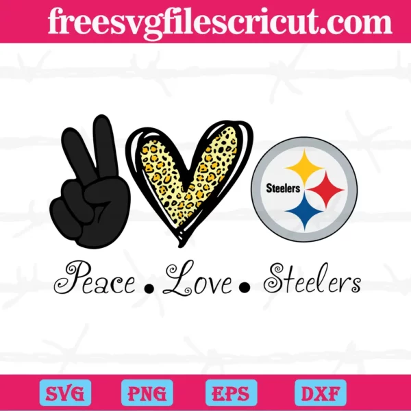 Peace Love Pittsburgh Steelers, Vector Illustrations