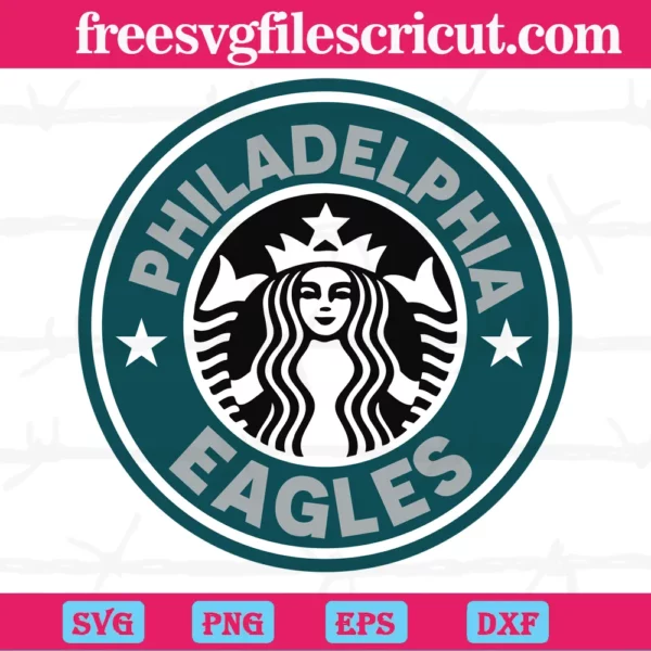 Philadelphia Eagles Starbucks Logo, Laser Cut Svg Files