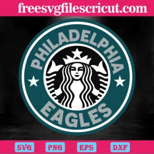 Philadelphia Eagles Starbucks Logo, Laser Cut Svg Files Invert
