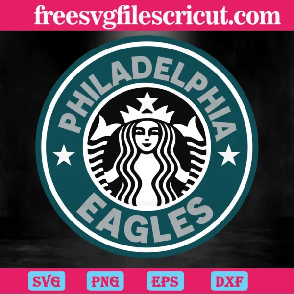 Philadelphia Eagles Starbucks Logo, Laser Cut Svg Files Invert