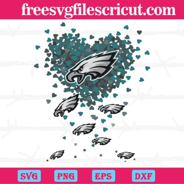 Philadelphia Eagles Tiny Hearts Shape, Svg Png Dxf Eps Digital Download