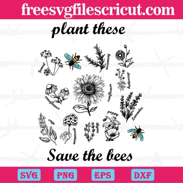 Plant These Save The Bees Scalable Vector Graphics