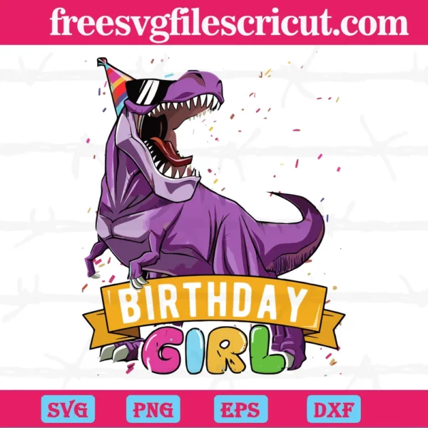 Purple T Rex 7Th Birthday Girl, Svg Files For Crafting And Diy Projects