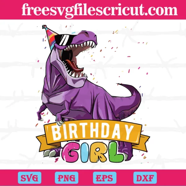 Purple T Rex 8Th Birthday Girl, Svg Png Dxf Eps Designs Download