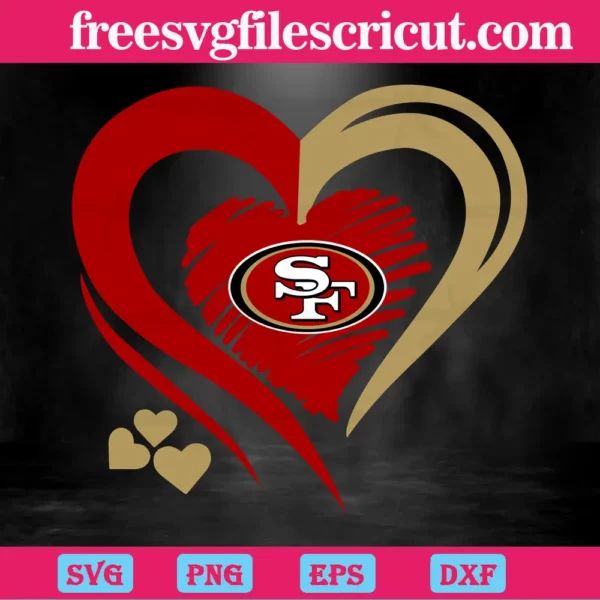 San Francisco 49Ers Heart Logo, Laser Cut Svg Files - free svg files ...