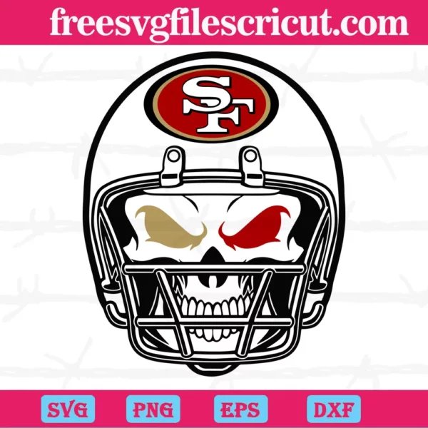 San Francisco 49Ers Skull Helmet, Vector Svg