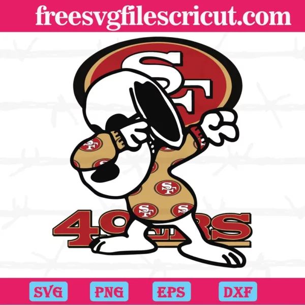 San Francisco 49Ers Snoopy Dabbing, Svg Png Dxf Eps Cricut Files