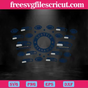 Seattle Seahawks Starbucks Wrap, Svg Png Dxf Eps Cricut Invert