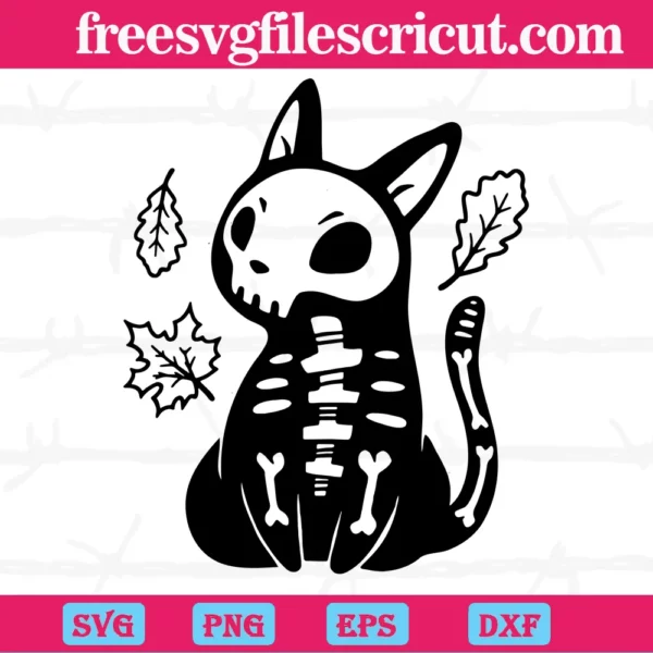Skeleton Cat, Svg Png Dxf Eps Cricut