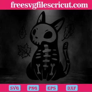 Skeleton Cat, Svg Png Dxf Eps Cricut Invert