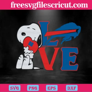Snoopy Love Buffalo Bills, High-Quality Svg Files Invert