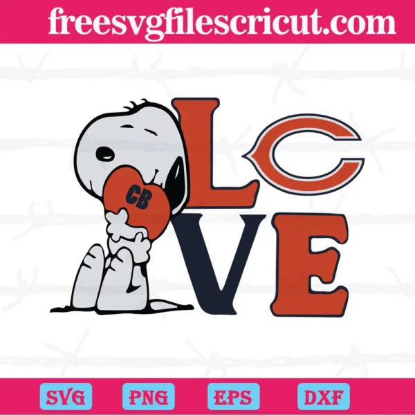 Snoopy Love Chicago Bears, Svg Png Dxf Eps